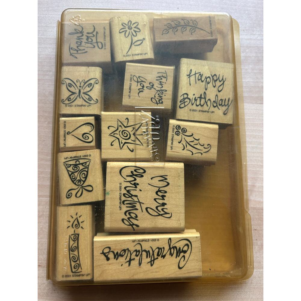 Stampin' Up! A Greeting For All Reasons Stamp Set 14 Mounted Christmas Birthday